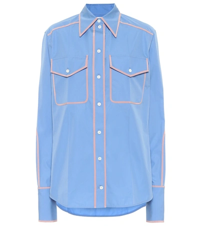 Shop Victoria Beckham Cotton Shirt In Blue
