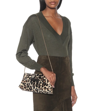 Shop Tom Ford Small Leopard-print Shoulder Bag In Beige