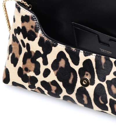 Shop Tom Ford Small Leopard-print Shoulder Bag In Beige
