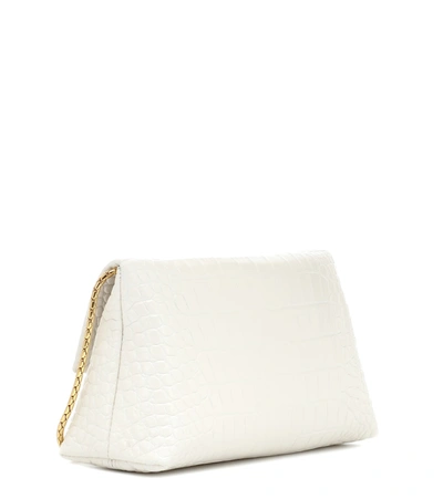 Shop Tom Ford Croc-effect Leather Shoulder Bag In White