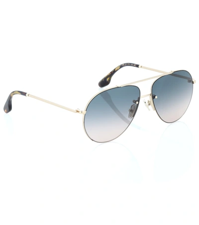 Shop Victoria Beckham Aviator Sunglasses In Blue