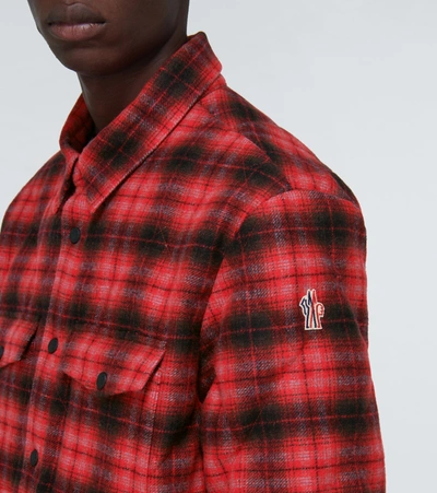 Shop Moncler Briere Checked Jacket In Red