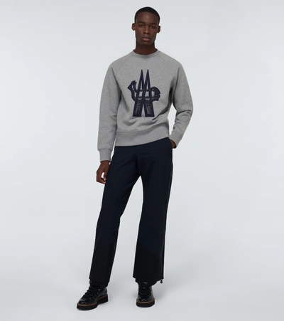 Shop Moncler Crewneck Sweatshirt With Logo In Grey
