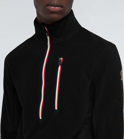 Shop Moncler High-neck Fleece Sweater In Black