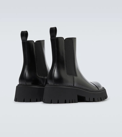 Shop Balenciaga Tractor Leather Boots In Black