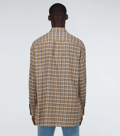 Shop Gucci Checked Cotton Shirt In Multicoloured