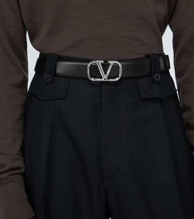 Shop Valentino Vlogo Belt In Black