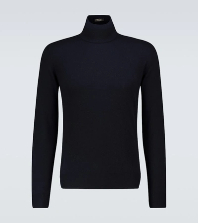 Shop Loro Piana Cashmere Turtleneck Sweater In Blue