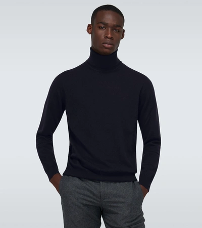 Loro Piana Classic Baby Cashmere Turtleneck In Blue