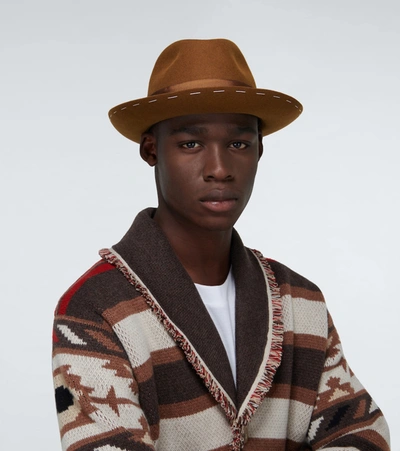 Shop Borsalino Decor Band Fedora Hat In Brown