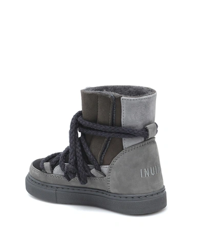 Inuikii Sneaker Suede And Leather Boots In Dark Grey