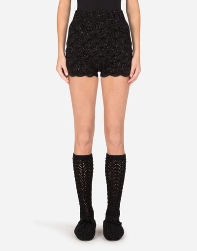 Shop Dolce & Gabbana High-waisted Knit Shorts