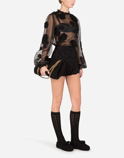 Shop Dolce & Gabbana High-waisted Knit Shorts