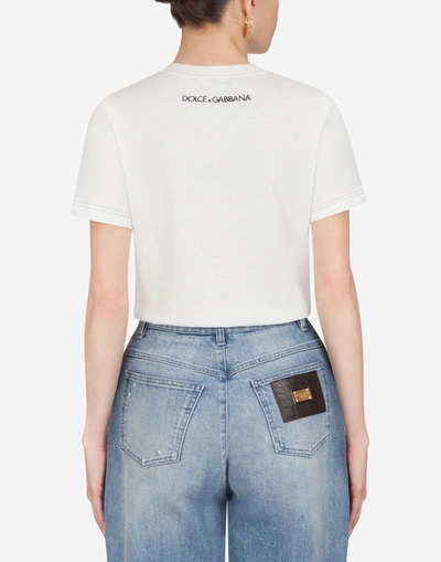 Shop Dolce & Gabbana Jersey T-shirt With Embroidery