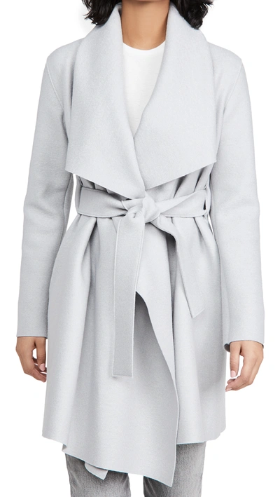 Shop Harris Wharf London Pressed Wool Blanket Coat In Silver