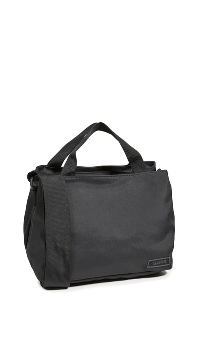 Shop Ganni Recycled Tech Box Bag In Black