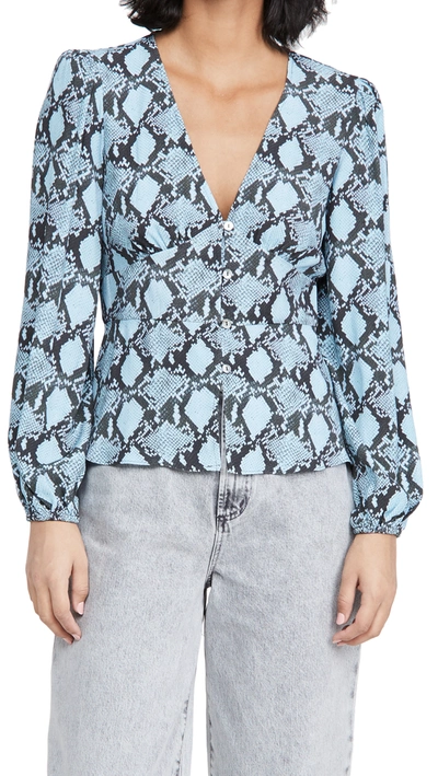 Shop Rebecca Minkoff Cindy Top In Blue Multi