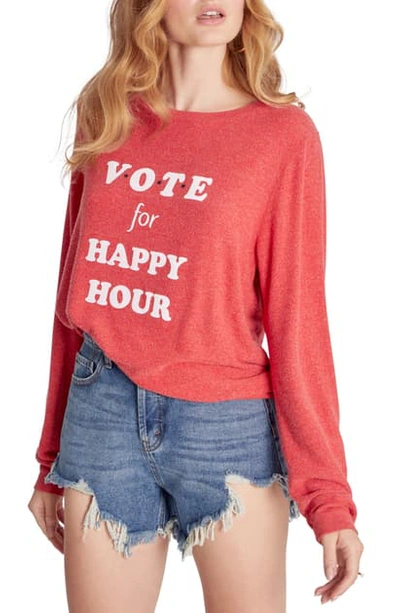 Shop Wildfox Vote Graphic Sweatshirt In Scarlet