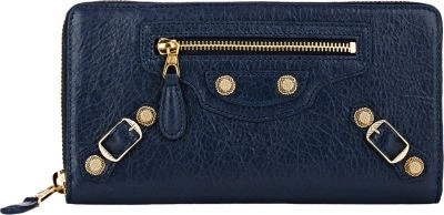 Balenciaga Giant Continental Zip-around Wallet In Blue Scuro