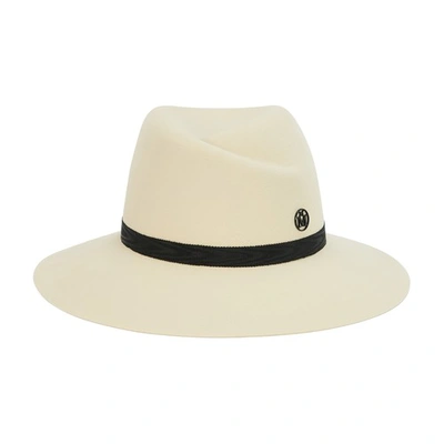 Shop Maison Michel Virginie Bow On Felt Seed Pearl Hat