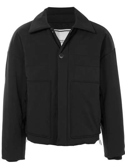 Shop Wooyoungmi Point-collar Padded Bomber Jacket In Black