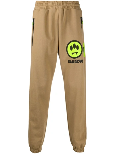 Shop Barrow Embroidered Patch Track Pants In Brown