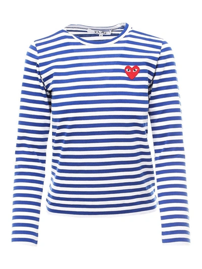 Shop Comme Des Garçons Cotton T-shirt In Blue