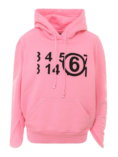 Shop Mm6 Maison Margiela Oversized Cotton Hoodie In Pink