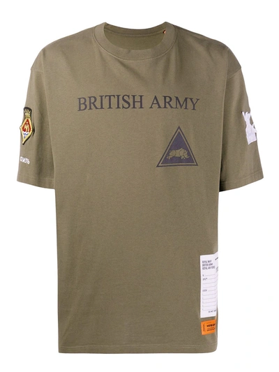 Shop Heron Preston British Army Cotton Jersey T-shirt In Green