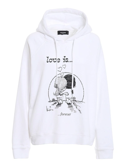 Shop Dsquared2 Love Is Hoodie In White