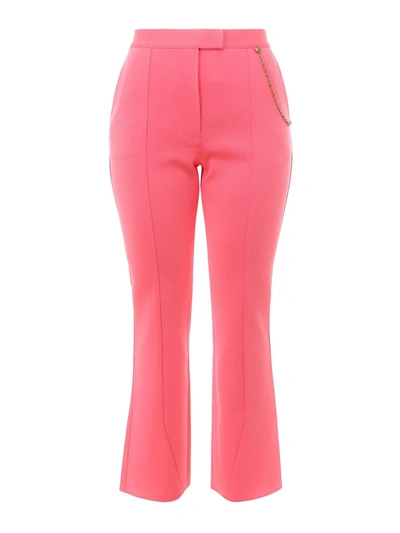 Shop Givenchy Crop Flared Trousers In Pink