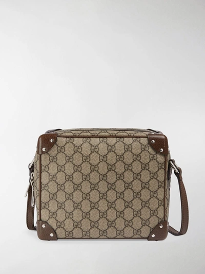 Shop Gucci Logo-print Shoulder Bag In Nude