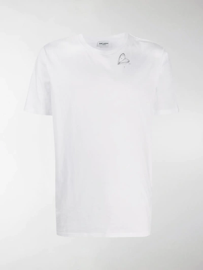 Shop Saint Laurent Illustrated Motif-print T-shirt In White