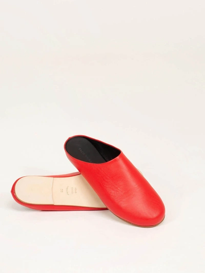 Shop Sofie D'hoore Soft Leather Flat Mules In Red