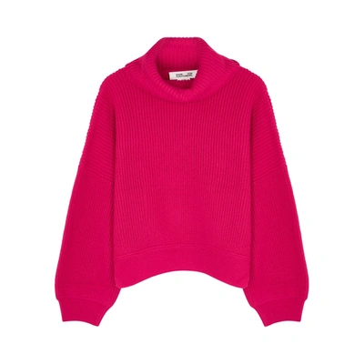 Shop Diane Von Furstenberg Baylor Hot Pink Wool-blend Jumper