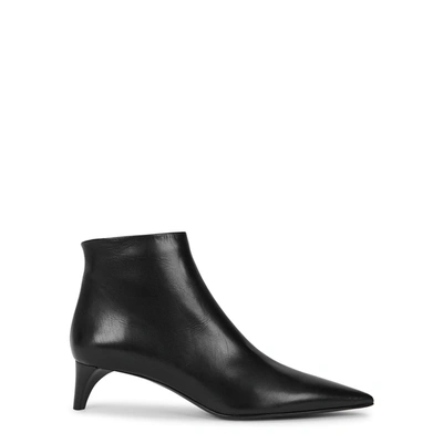 Shop Jil Sander 50 Black Leather Ankle Boots