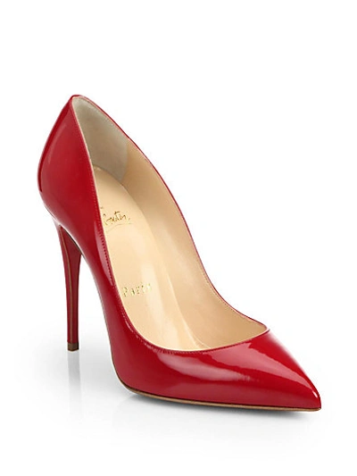 Shop Christian Louboutin Pigalle Follies Patent-leather Pumps In Red