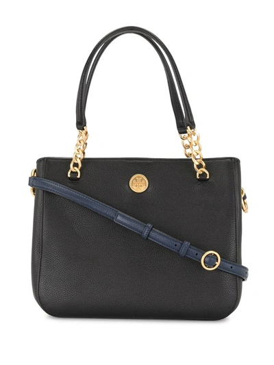 Shop Tory Burch Chain Link Strap Tote In Black