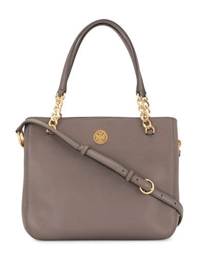 Shop Tory Burch Chain-link Strap Tote Bag In Brown