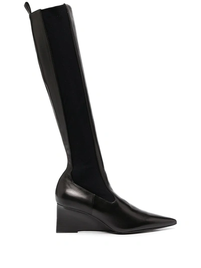 Shop Jil Sander Knee-high Boots In Black