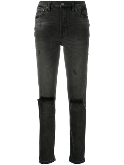 Shop Boyish Denim High Rise Skinny Jeans In Black