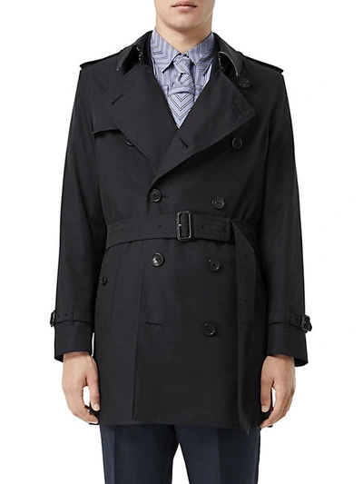 Shop Burberry Chelsea Double-breasted Trench Coat In Midnight