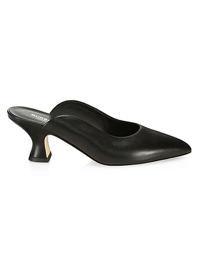 Shop Burberry Holme Leather Mules In Black