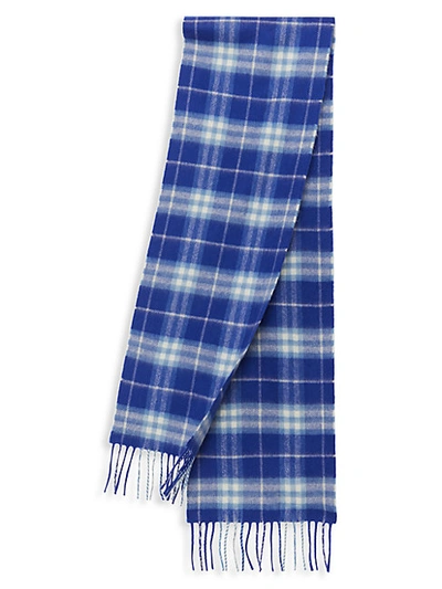 Shop Burberry Boy's Cashmere Vintage Check Scarf In Bright Blue