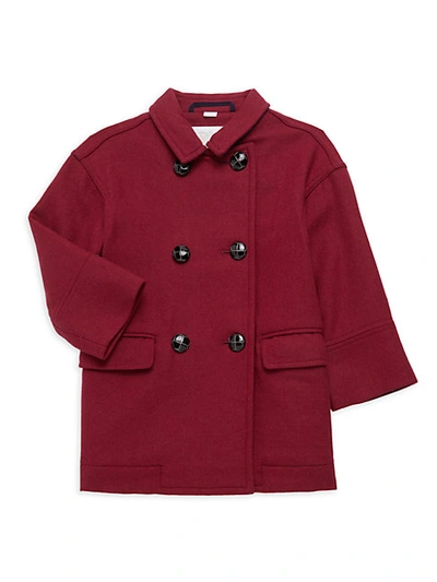 Shop Burberry Little Boy's & Boy's Amanta Wool-blend Coat In Windsor Red