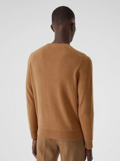 Shop Burberry Monogram Motif Cashmere Sweater In Camel