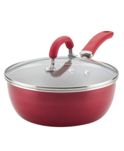 Shop Rachael Ray Create Delicious Aluminum Nonstick Everything Pan, 3 Qt. In Red Shimmer