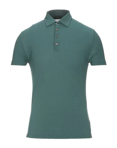 Shop Zanone Polo Shirts In Emerald Green