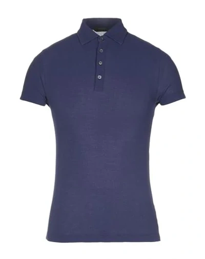 Shop Zanone Man Polo Shirt Purple Size 36 Cotton