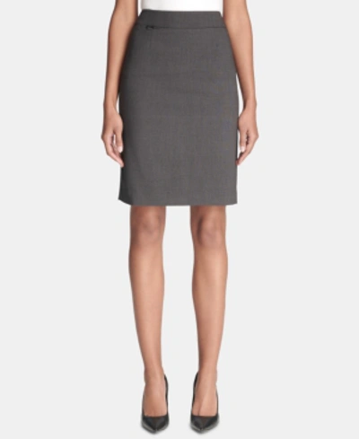 Shop Calvin Klein Women's Pencil Skirt, Regular & Petite In Charcoal
